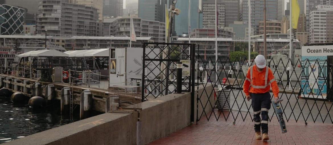 Warrabinya Services - Operator using an Electromagnetic Locator to locate underground Utility Services in Pyrmont, NSW, 2009